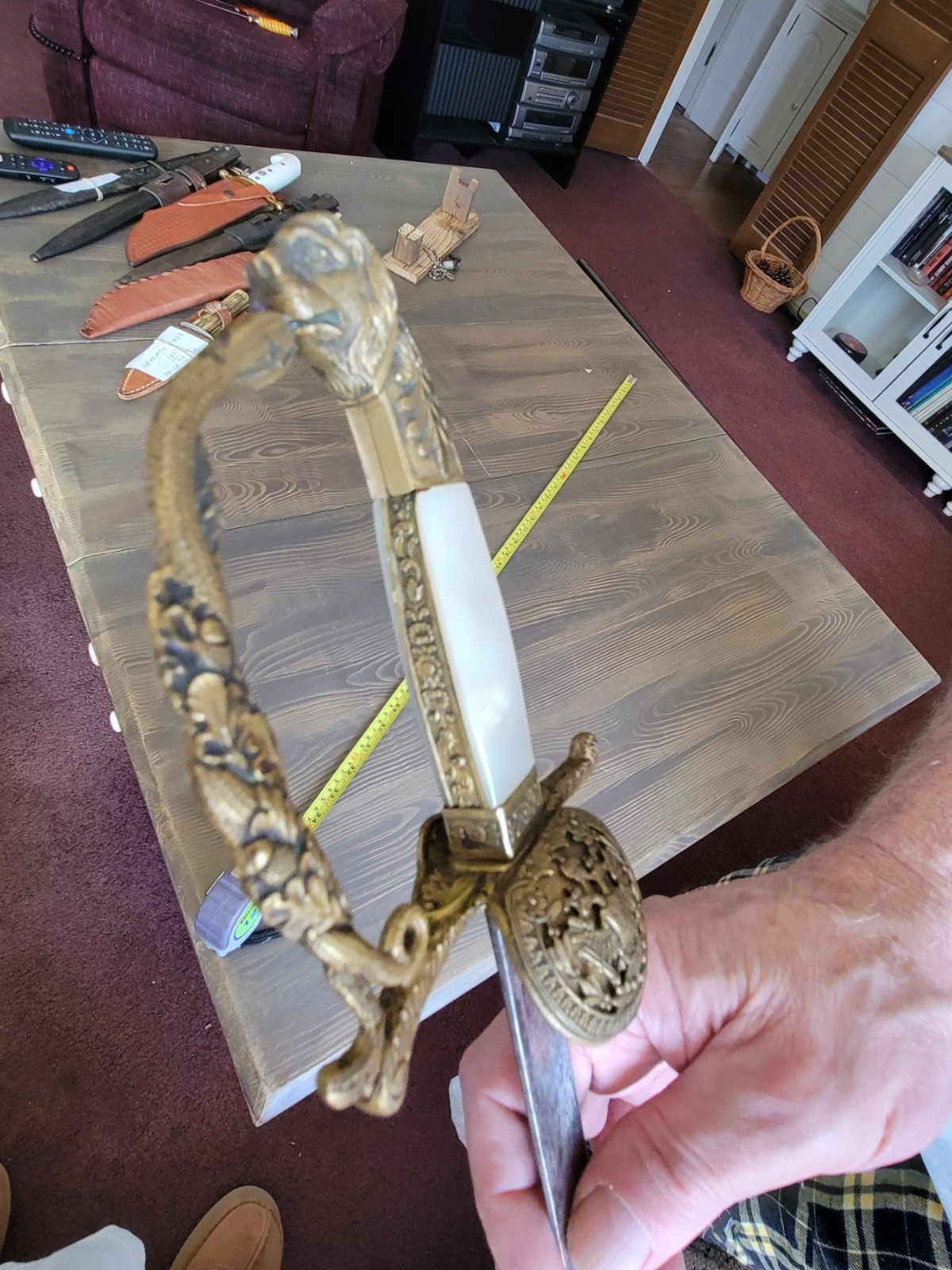 Antique Austro-Hungary 1800s Lionhead Court Sword Used