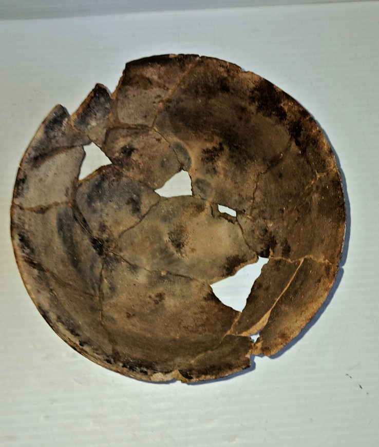 Pre-Columbian Native American Indian Mississippian Partial Pottery Bowl Artifact