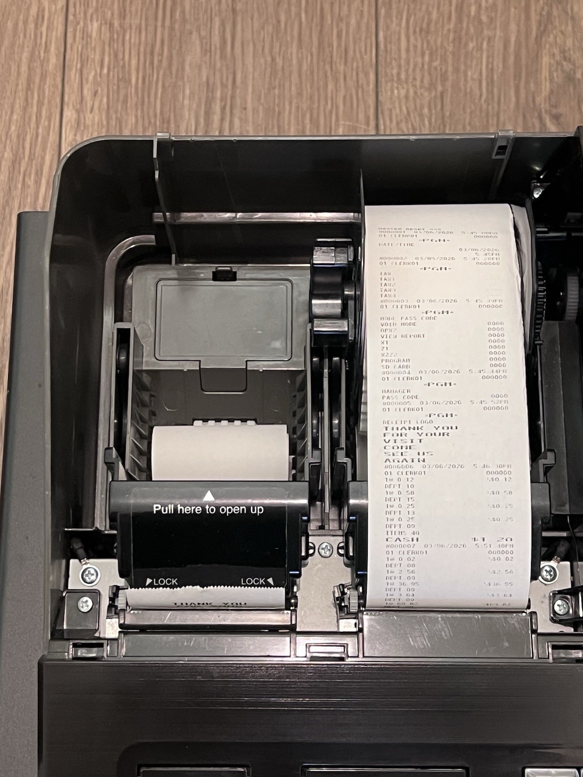 Sharp XE-A407 Cash Register Dual Thermal Printer with Keys, Cash Drawer & Manual