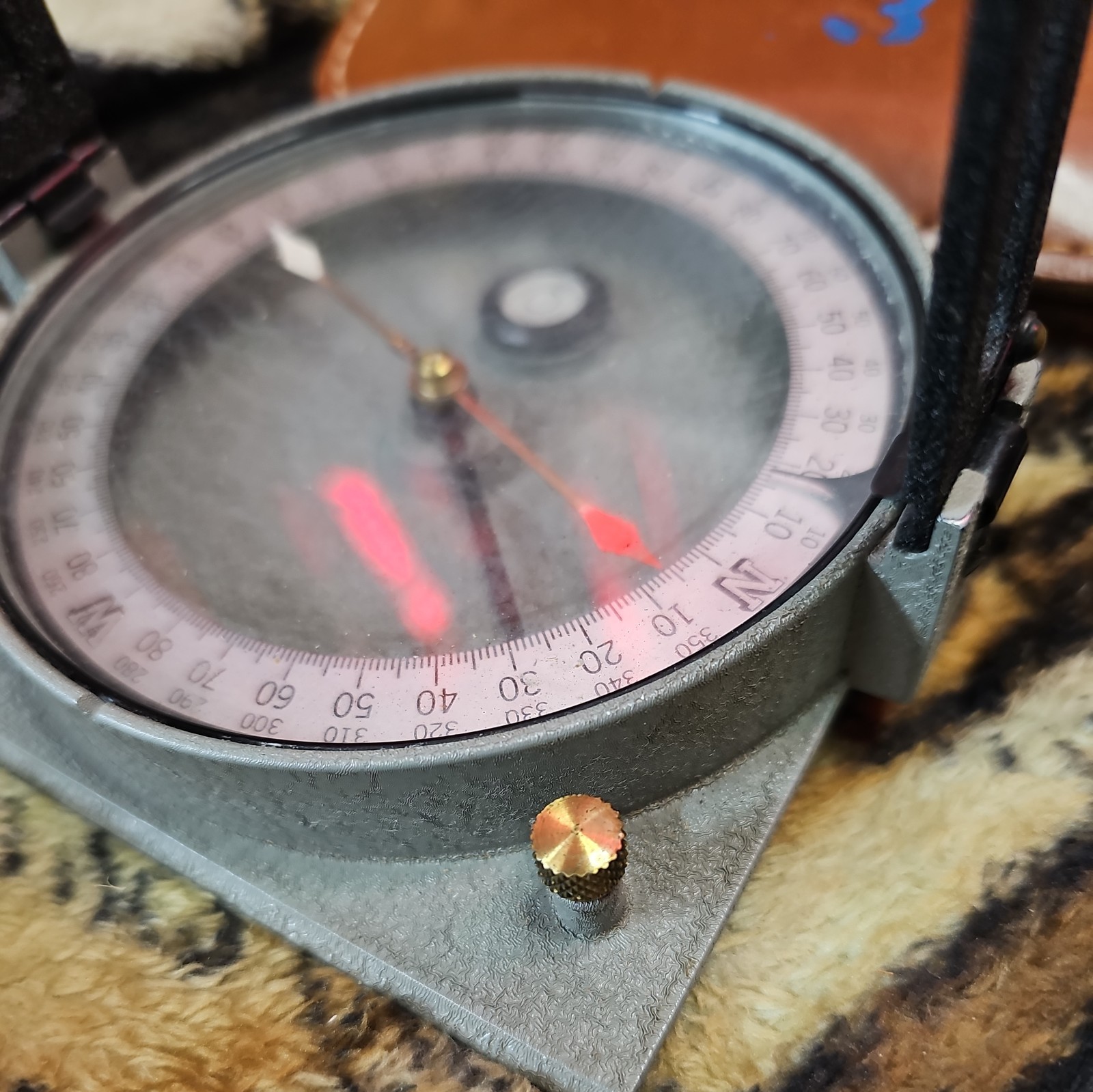 Vintage Antique Surveyors Compass Warren Knight Co Philadelphia PA W/pouch