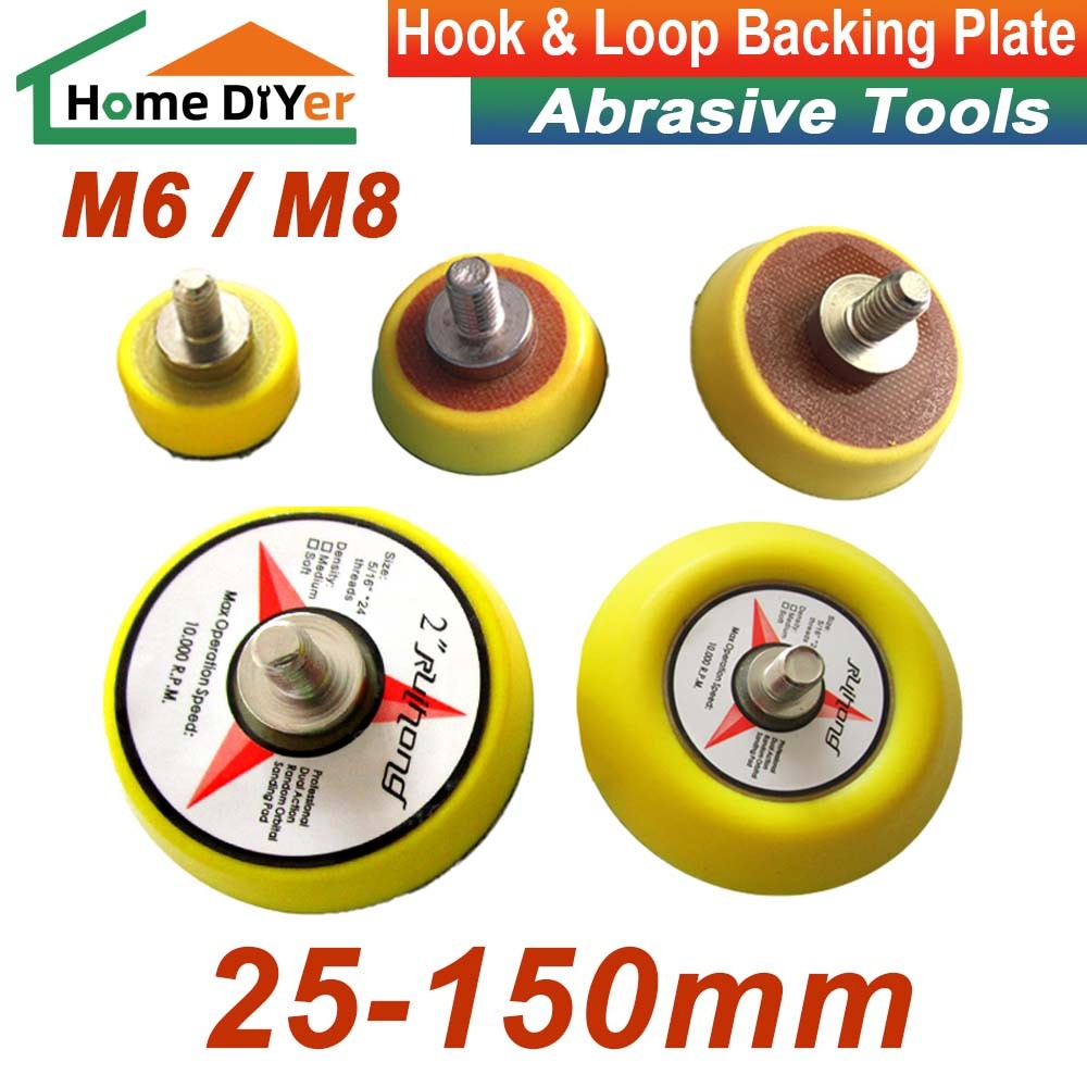 1/1.2/1.5/2/3/4/5/6 Inch Hook & Loop Backing Plate Pad Sanding Disc Thread M6 M8