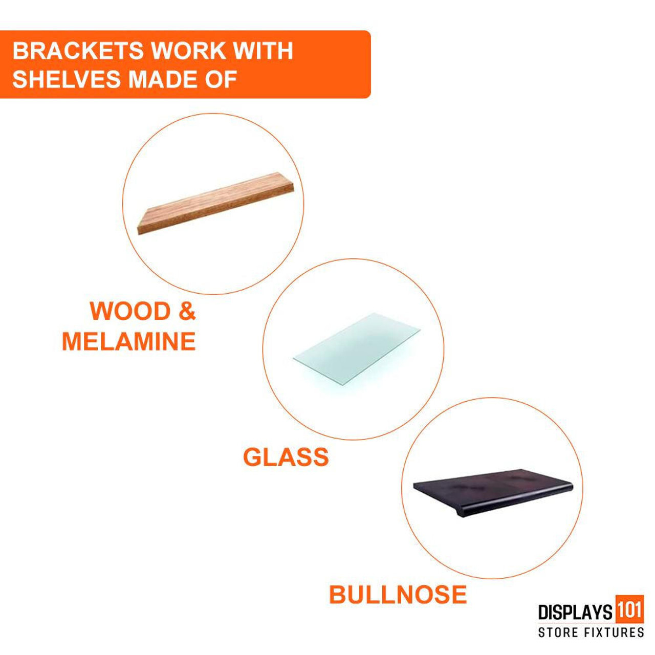 New 12" Gridwall Black Knife Shelf Brackets With Lip