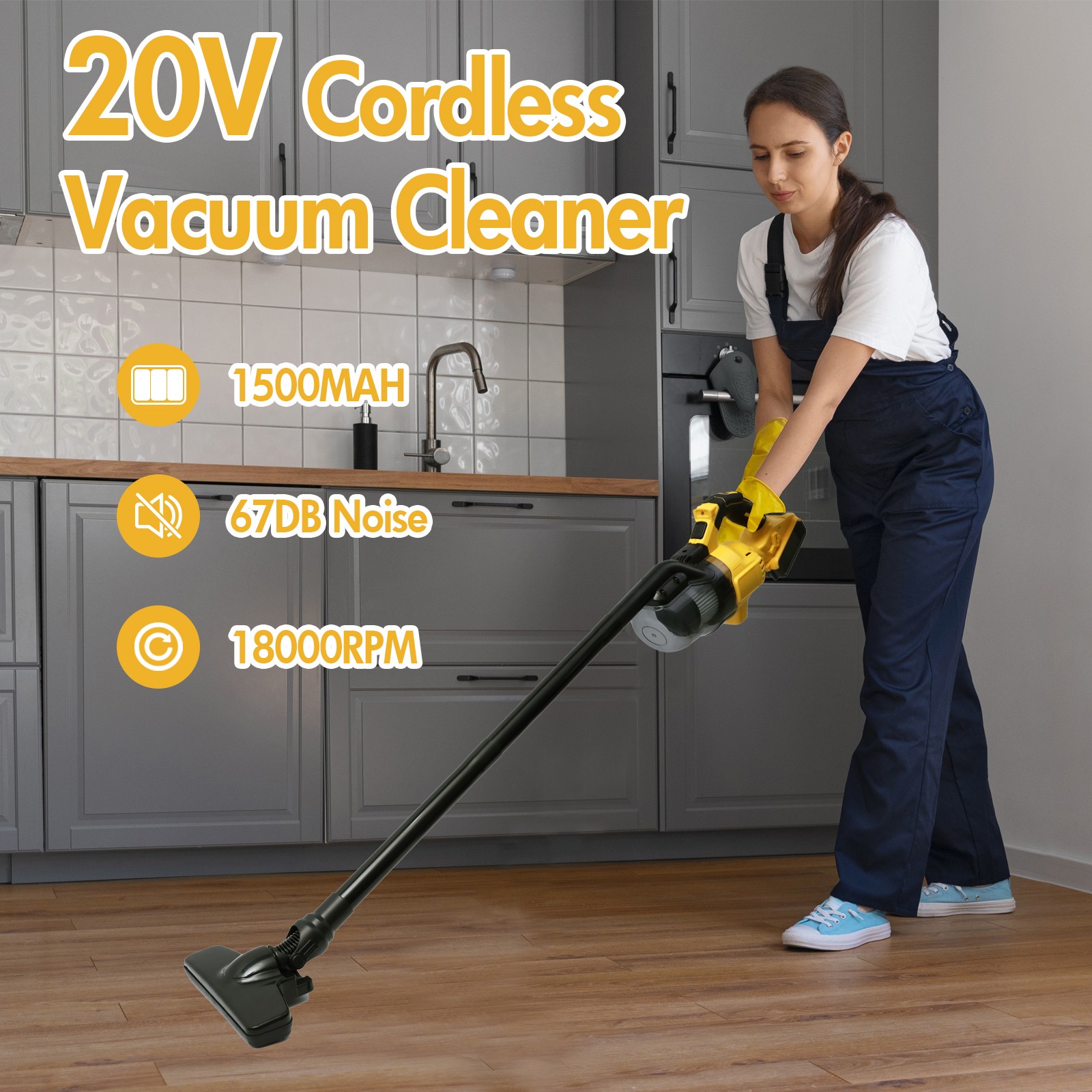Cordless Vacuum Cleaner with 20V Battery 5 in 1 Handheld Electric Vacuum Cleaner