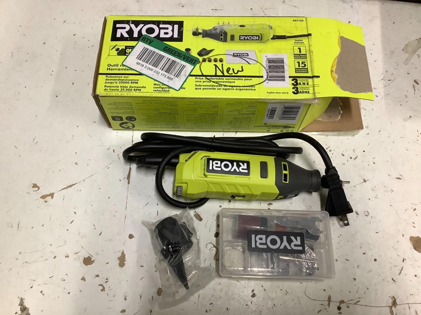 NEW RYOBI RRT100 1.2 Amp Corded Electric Rotary Tool