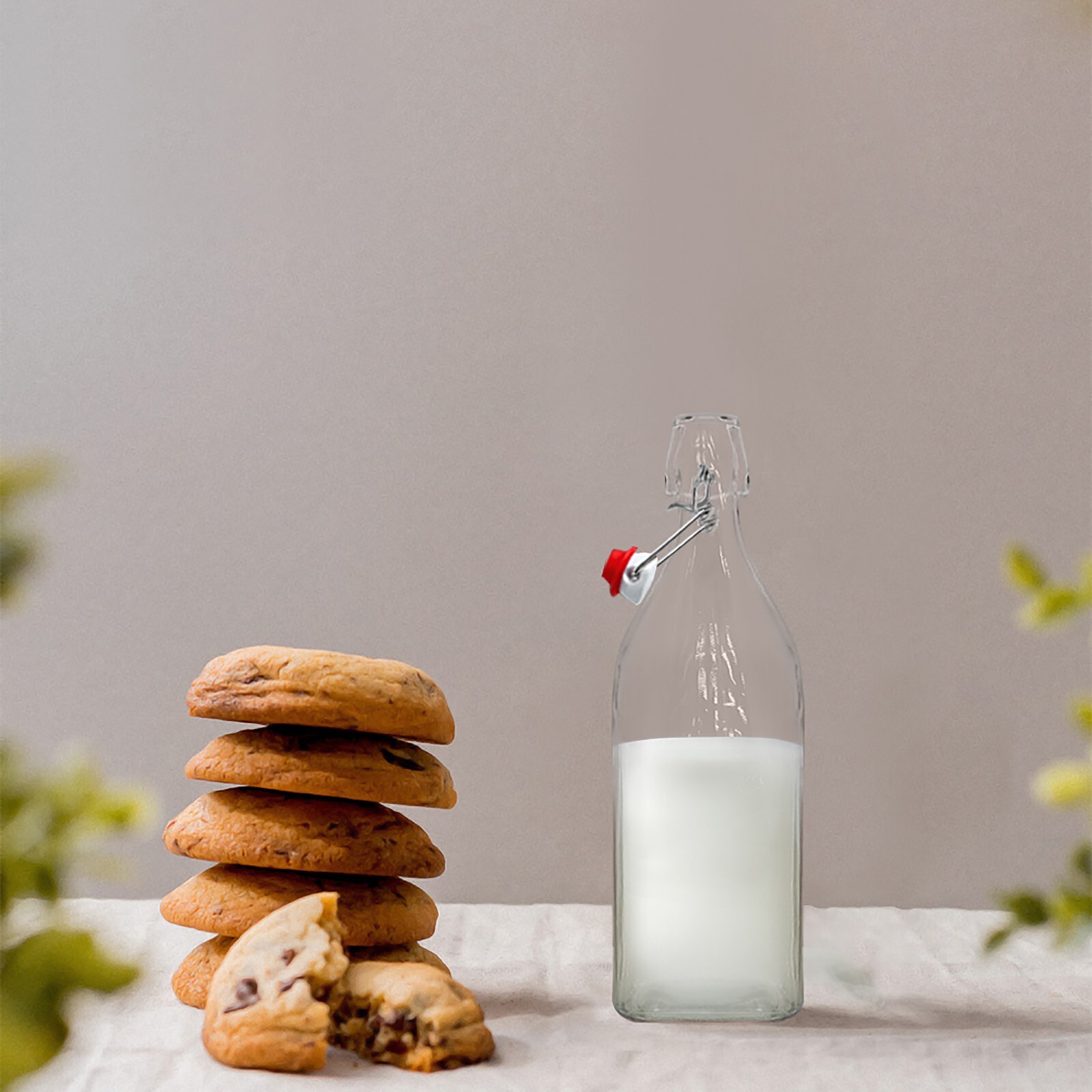 Nevlers 8.5 Oz. Airtight Glass Swing Top Bottles + Accessories (Pack of 6)