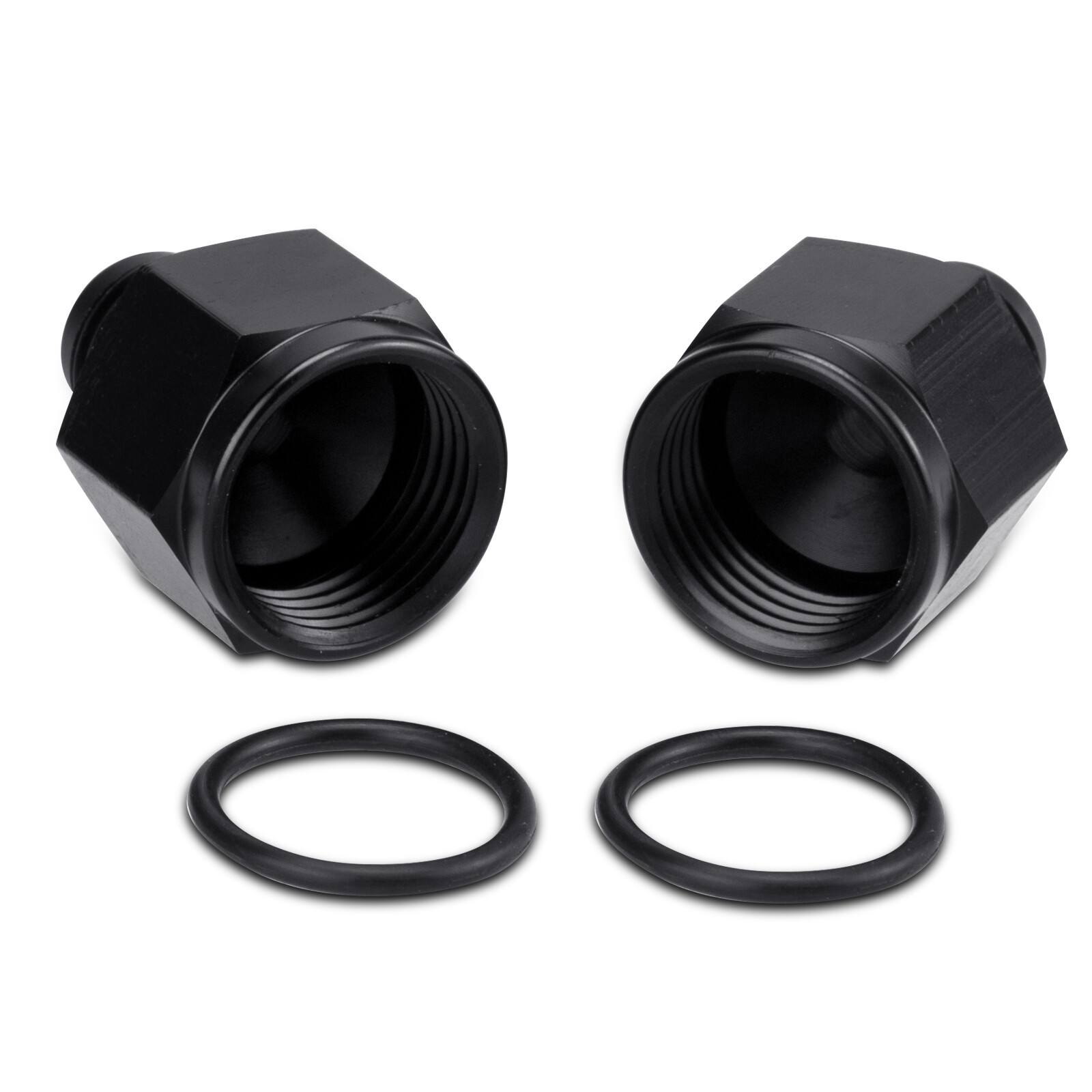 2 Pcs -8 AN Female -6 AN Male AN Flare Fitting Reducer Adapter 8AN to 6AN Black