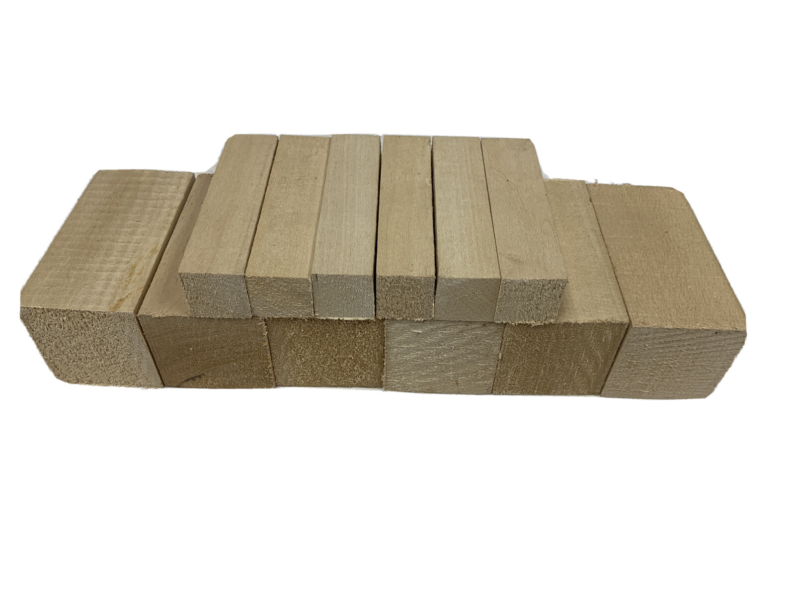 12 Pack Basswood Carving Wood Blocks 1" x 1" x 4" (6 pcs) + 2" x 2" x 4" (6 pcs)