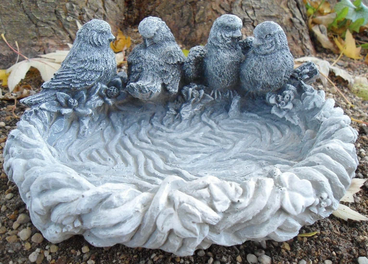 Latex bird birdbath mold plastic support concrete mould 9" x 7" x up to 3.5"H