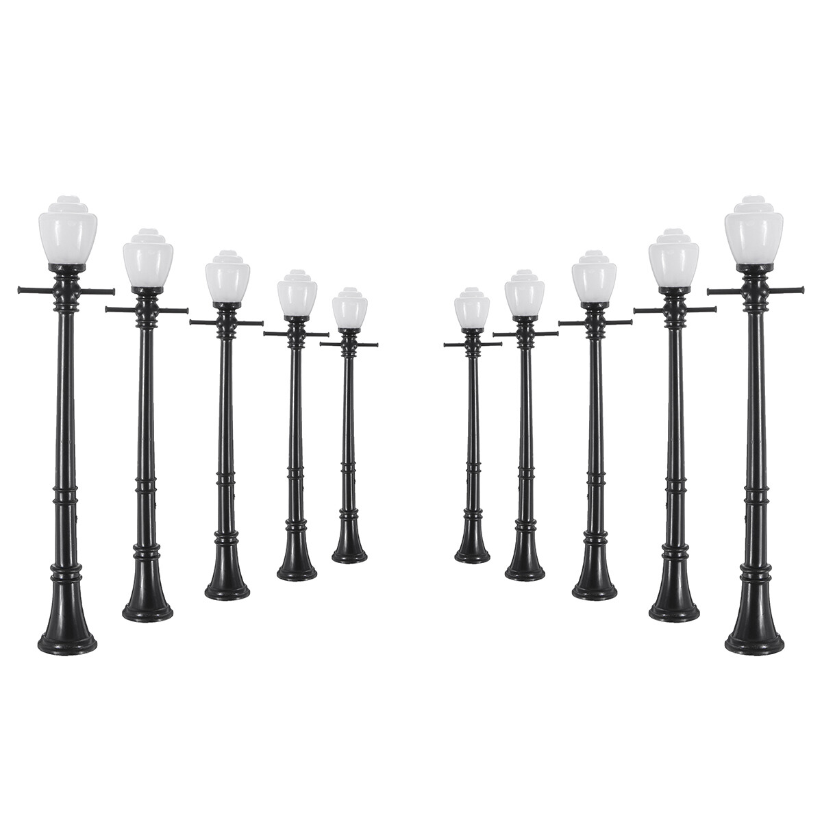 LCX04 Model Railway Lamppost Lamps Mini O Scale LEDs Street Lights Set 20X