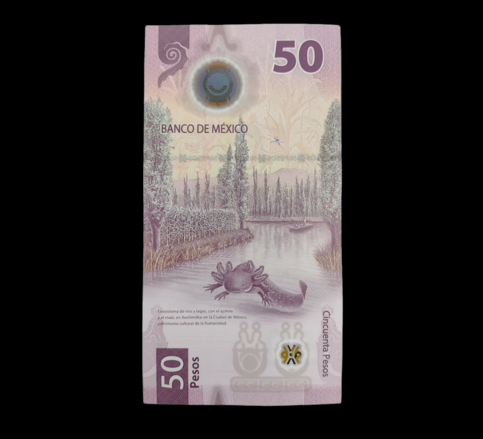 50 PESOS BILL MEXICO AND 20 PESO COIN FUNDACION DE TENOCHTITLAN BILLETE MONEDA