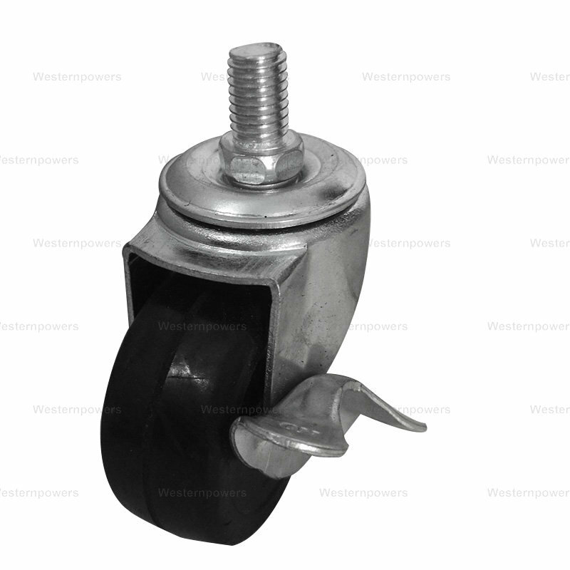 4x 3 Inch Rubber Casters Heavy Duty Safety Brake Wheels For Wire Shelving Rack