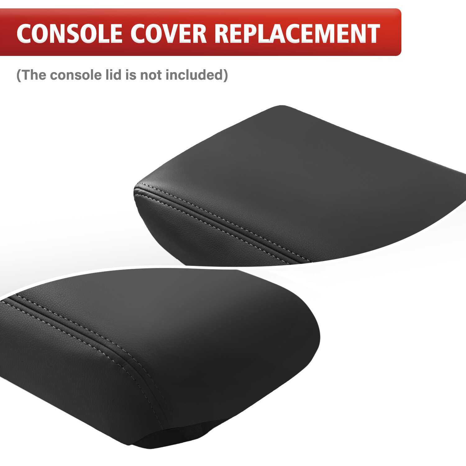 Fit 2010-2023 Toyota 4Runner Center Console Lid Armrest Leather Cover Trim Black