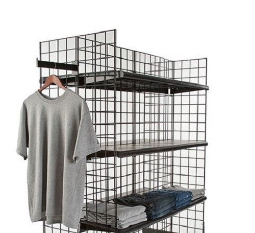 Display Grid Rack 4 Panel Rolling Retail Wall Store Craft Show Art Casters Stand