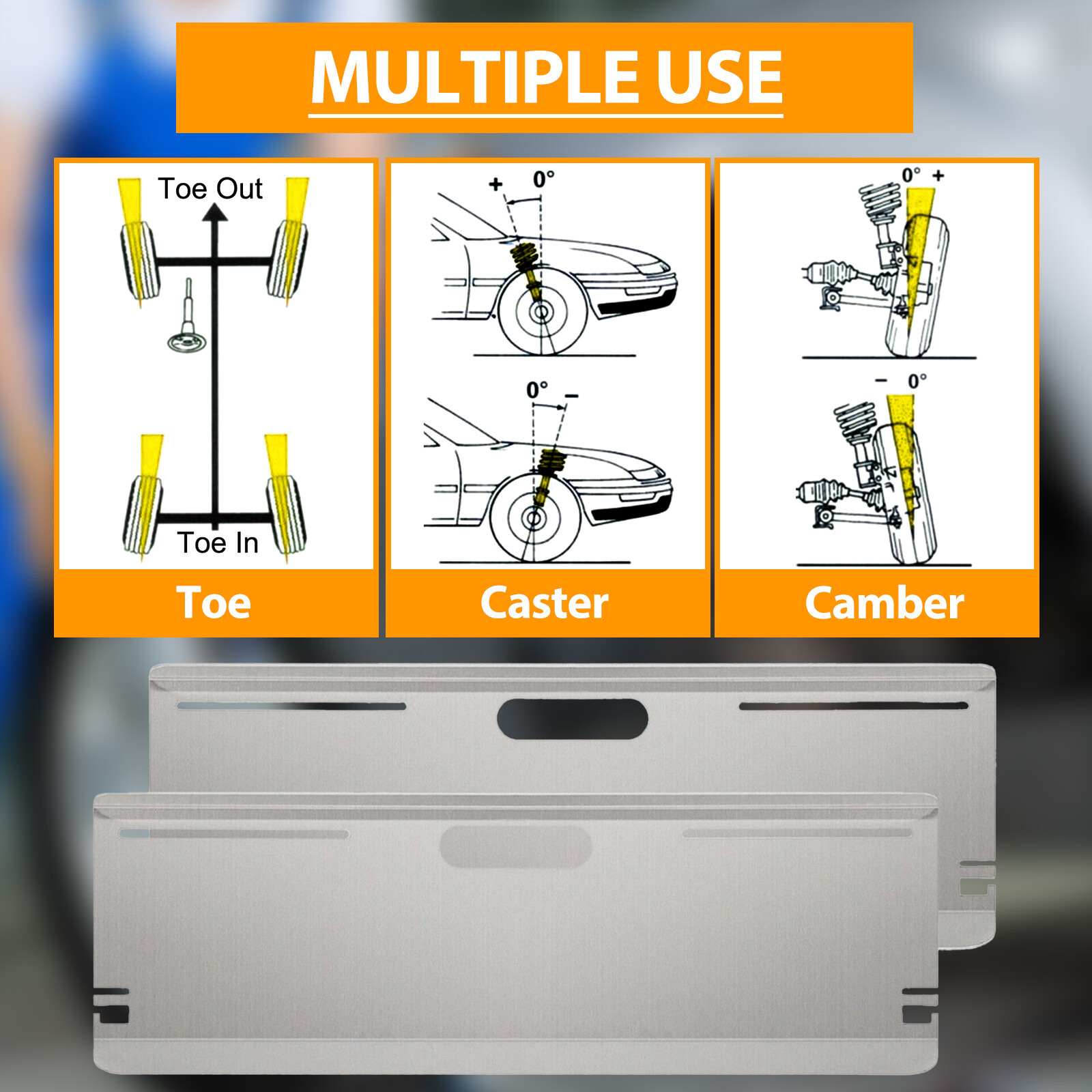 Wheel Alignment Tool System Toe Plates Accurate Measurements w/ 2 Tape Measures