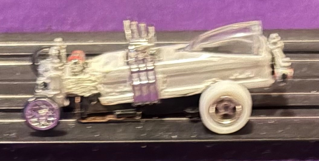 Grandpa Munster Dragula coffin White body hoslotcar Jag tr3 chassis never ran