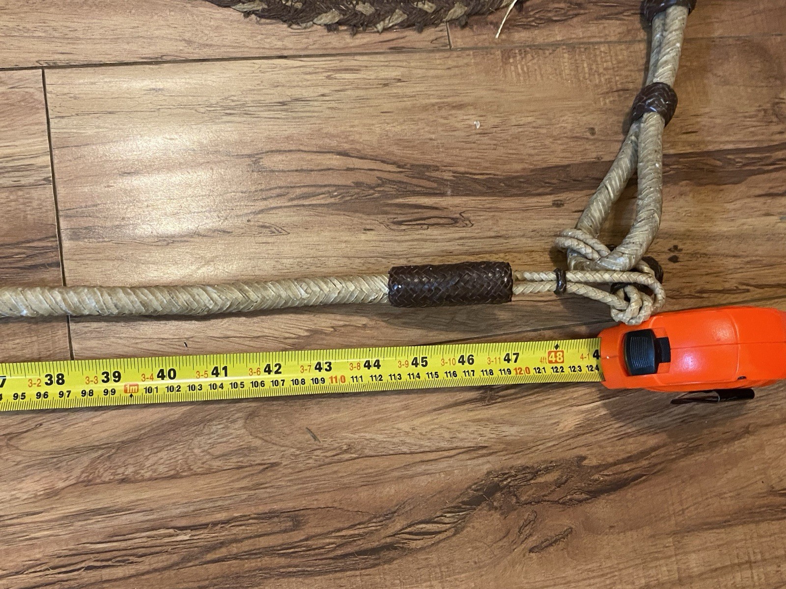 Vintage Western Braided Rawhide Romel / Romal Reins 60 Brown Buttons Vaquero