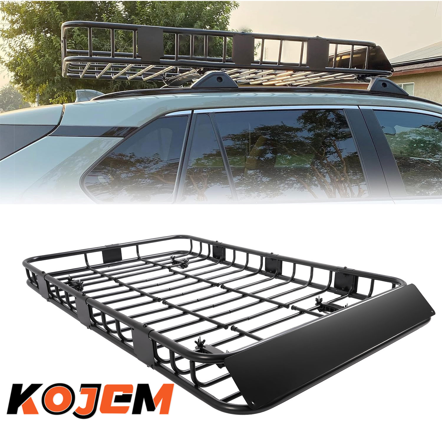 500LB 64" Extendable Roof Rack Cargo Carrier Basket Top Luggage Holder SUV Truck
