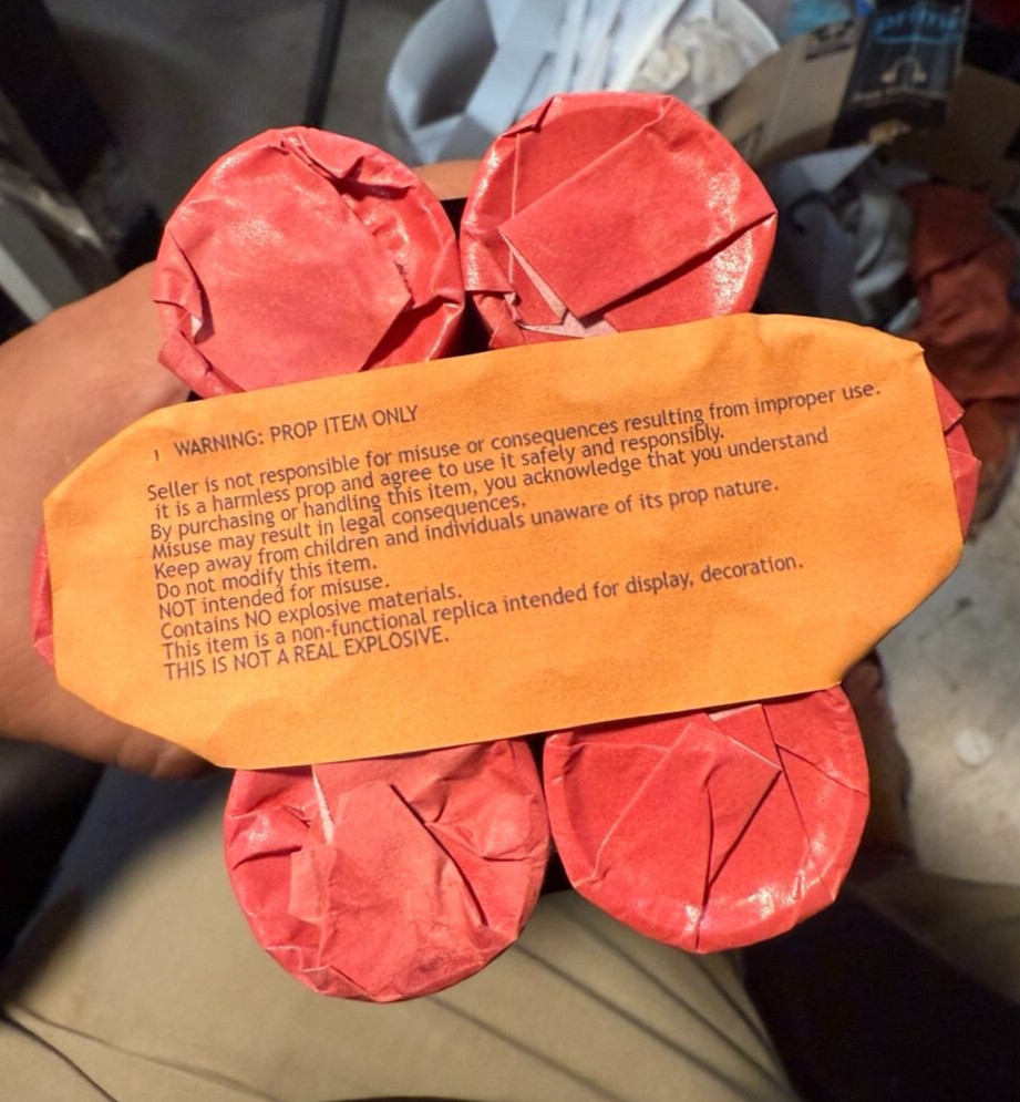 TNT Dynamite Bundle Replica Prop - 7 Sticks 8.25" x 1.3" each Display, Decor