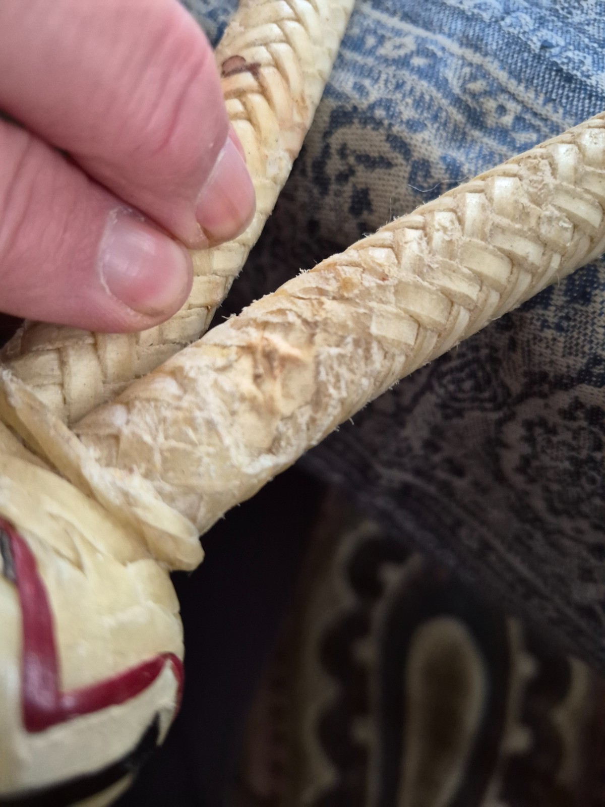 Beautiful older rawhide bosal never used two spots have mice damage still good