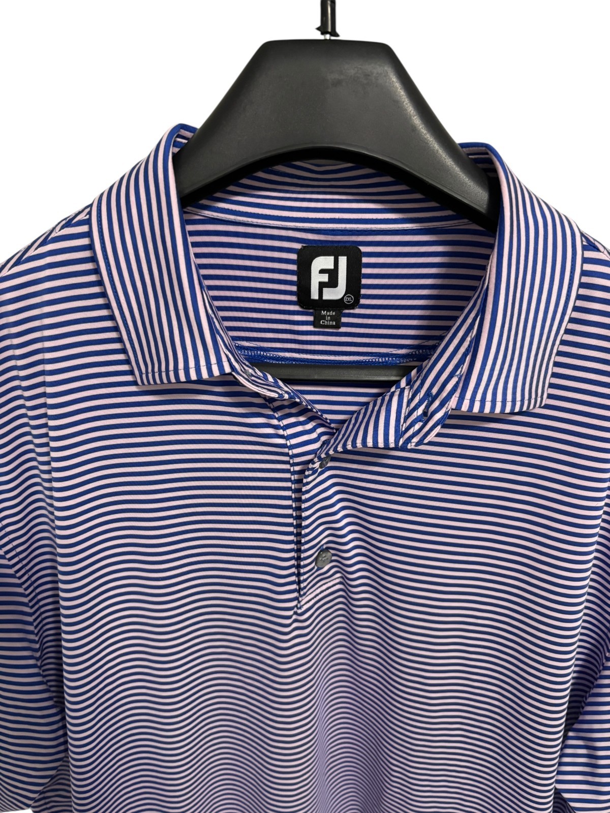 FootJoy Polo Golf Shirt Striped Print Performance Stretch Size XXL