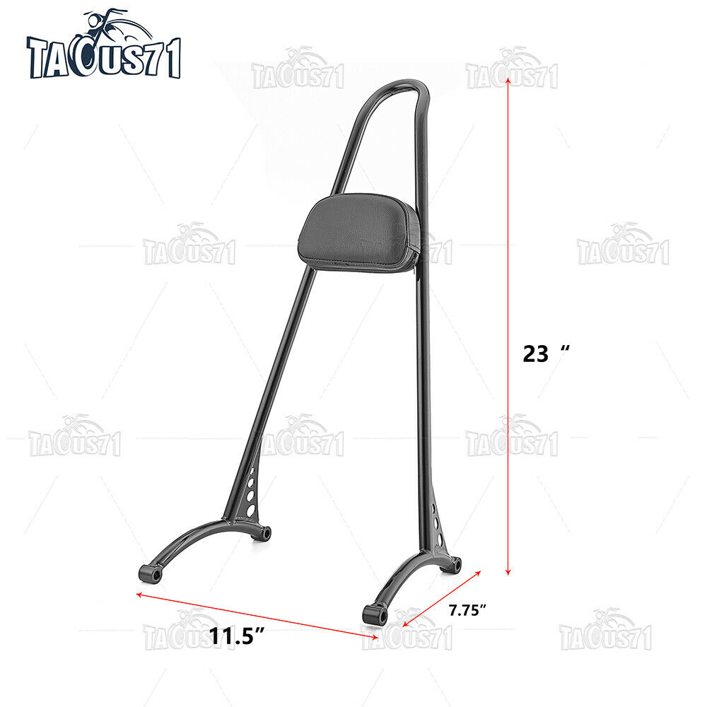 23" Tall Passenger Backrest Sissy Bar For Harley Sportster Iron XL 883 1200 04+