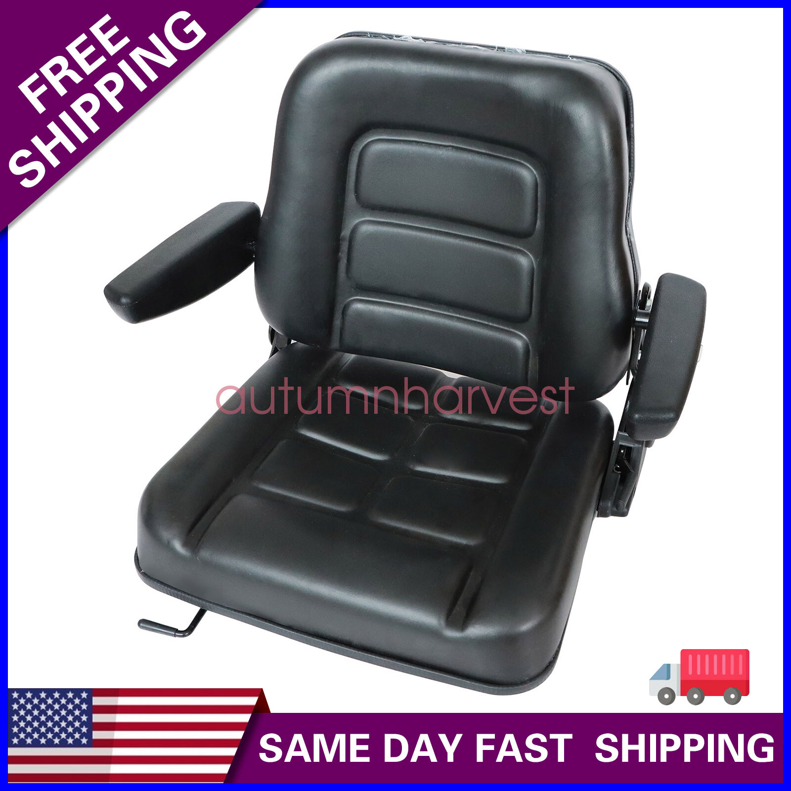 Universal Lawn Mower Tractor Seat Forklift Seat Adjustable With Armrest