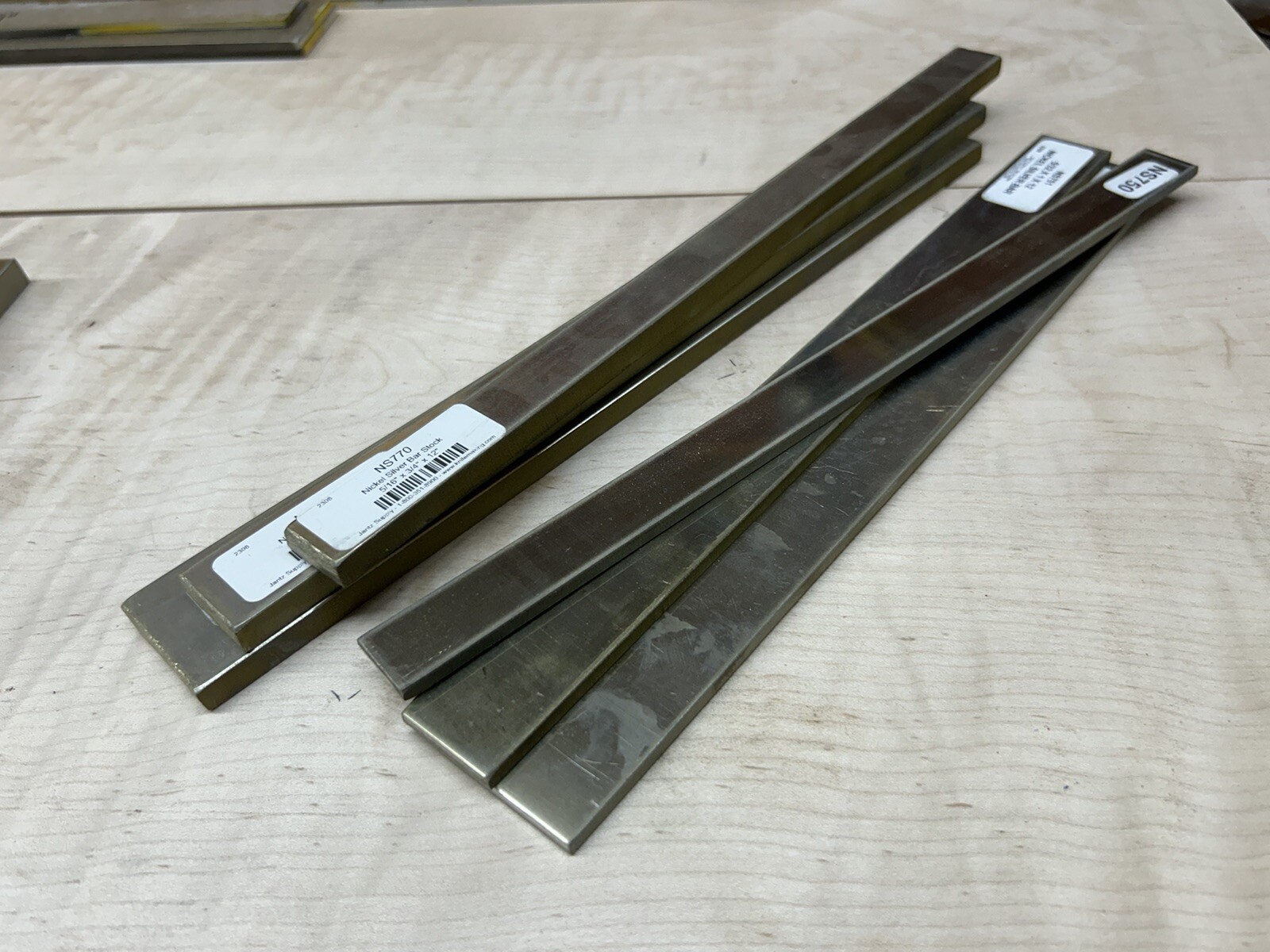 752 Nickel Silver Bar stock various sizes Knife makers silver 18% Ni C752