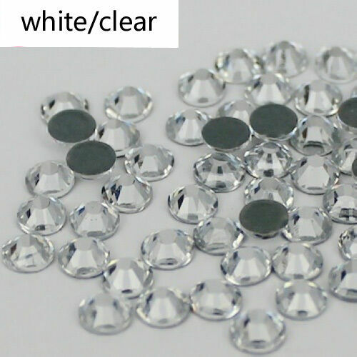 Crystal AB Iron On Hotfix Rhinestones Hot Fix Flatback White Clear Strass Stones