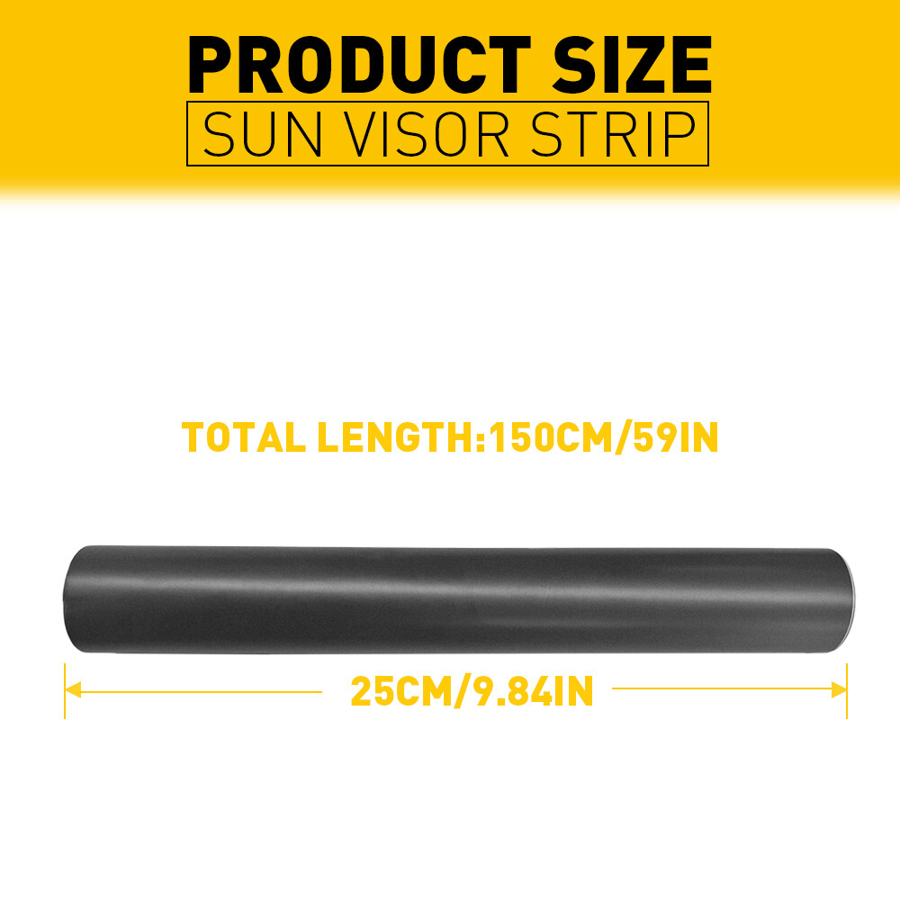 Universal Windshield Banner Matte Black Vinyl Decal Sun Strip 60"x10"