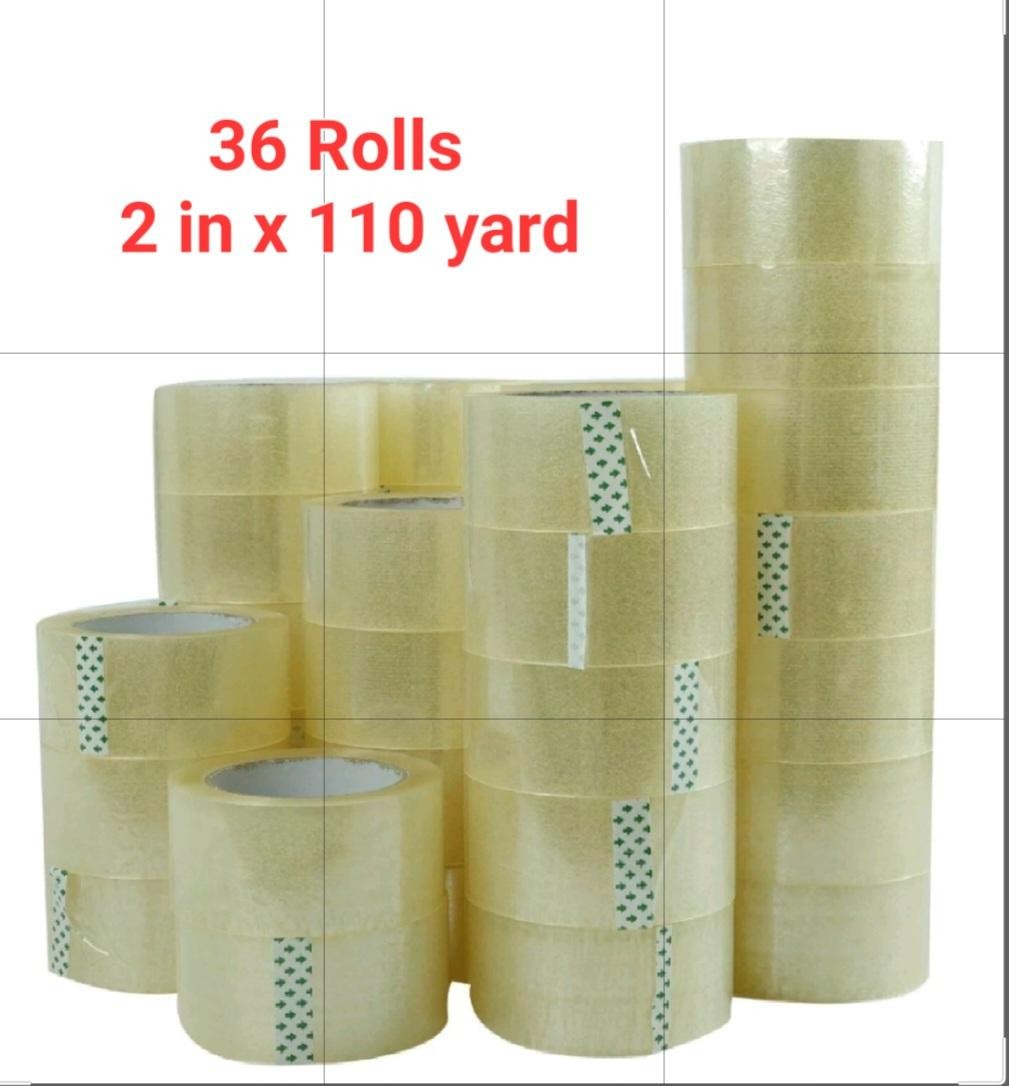 Packing Tape 36 Rolls 2 in 110 Yards (330 ft) Clear Carton Sealing Tapes