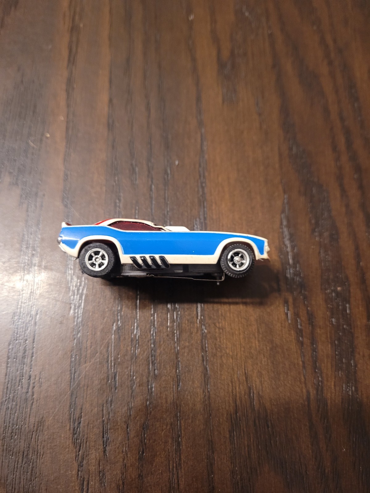 Vintage Aurora AFX Red/White/Blue Plymouth Cuda HO Slot Car