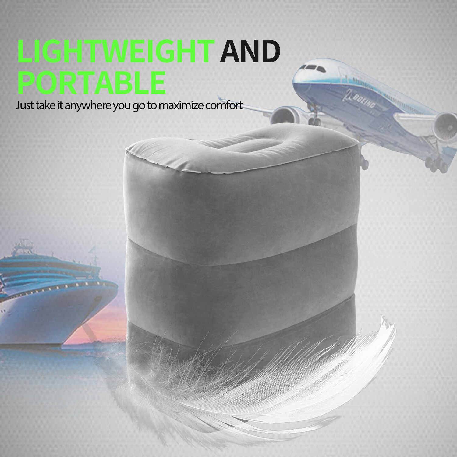 Betus Inflatable Travel Pillow Foot Rest Pillow Leg Relax for Long Flight/Trip