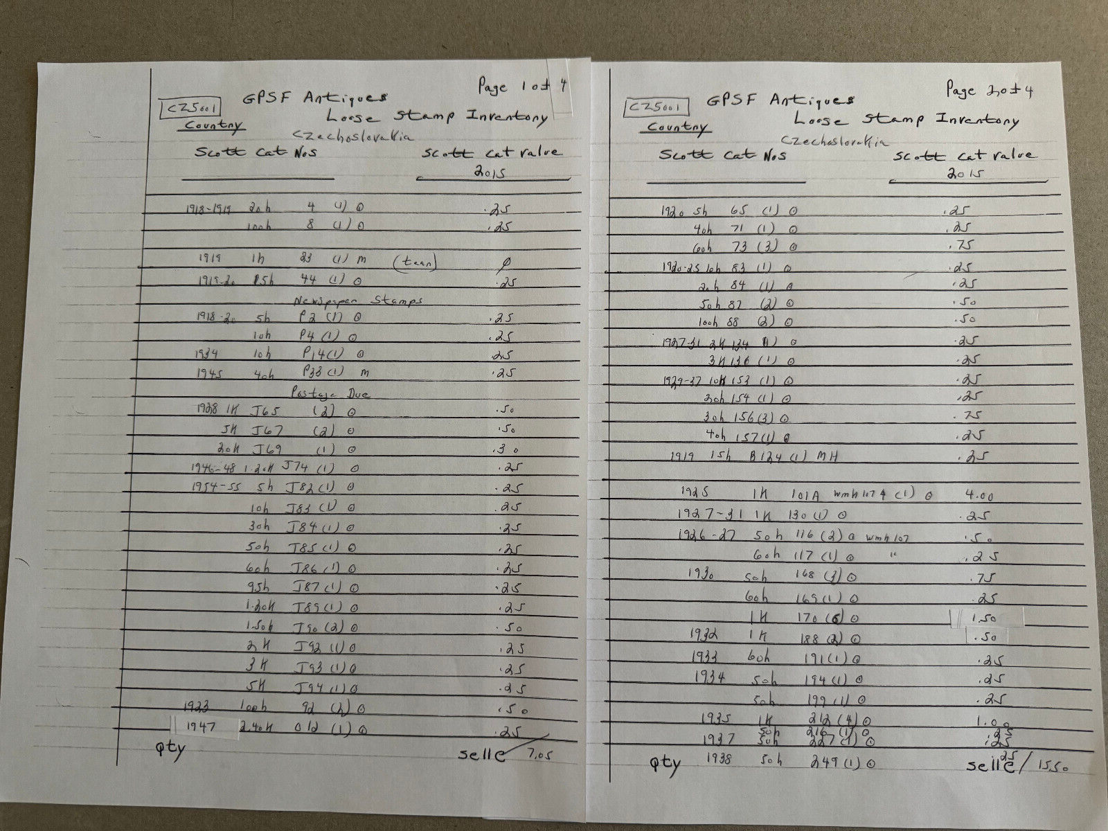 Czechoslovakia Group of 181 stamps loose Scott Cat 4/1102 1918-1962