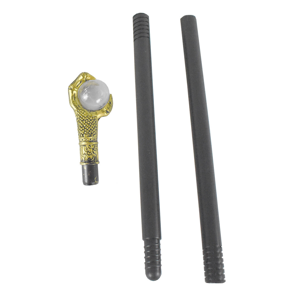 Gold Claw Pimp Costume Staff Halloween Accessory Cane Walking Stick Prop