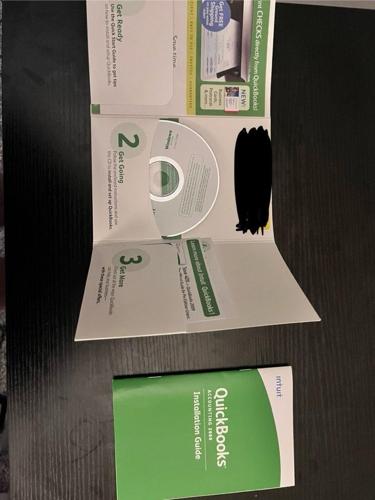 Intuit QuickBooks Pro 2009 Accounting Software Windows Complete W/ Manuals & Key