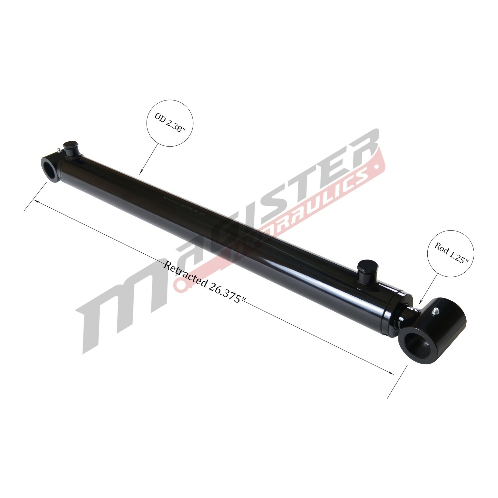 Hydraulic Cylinder For Loader Welded Double Acting 2" Bore 19.75" Stroke 2x19.75