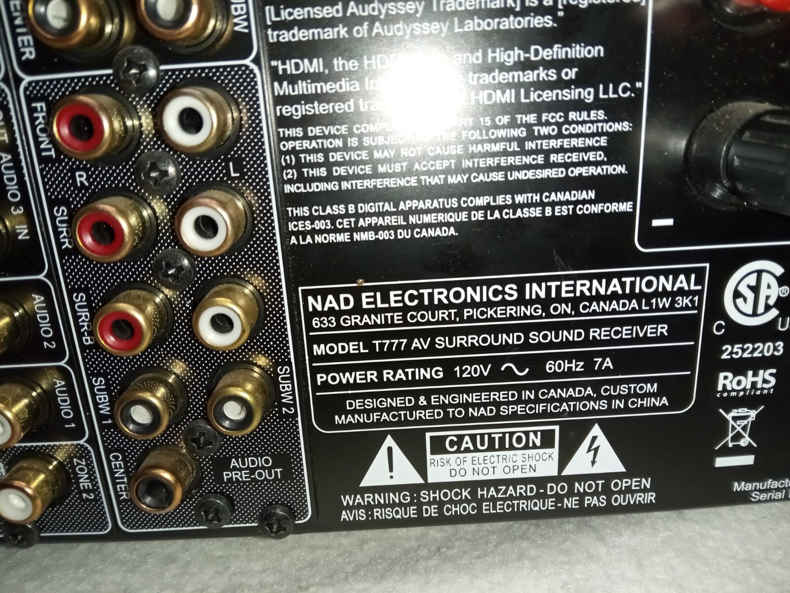 NAD T777 AV Surround Sound Receiver