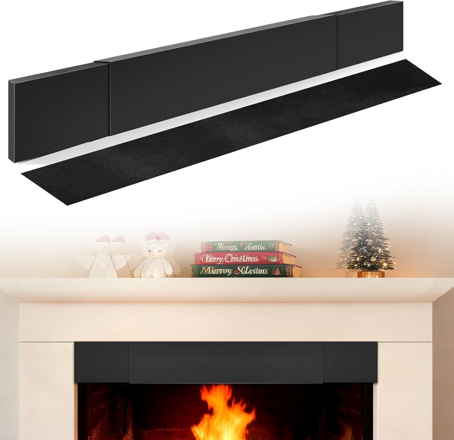 Adjustable Fireplace Smoke Guard, Fireplace Hood Heat Deflector 6 inches
