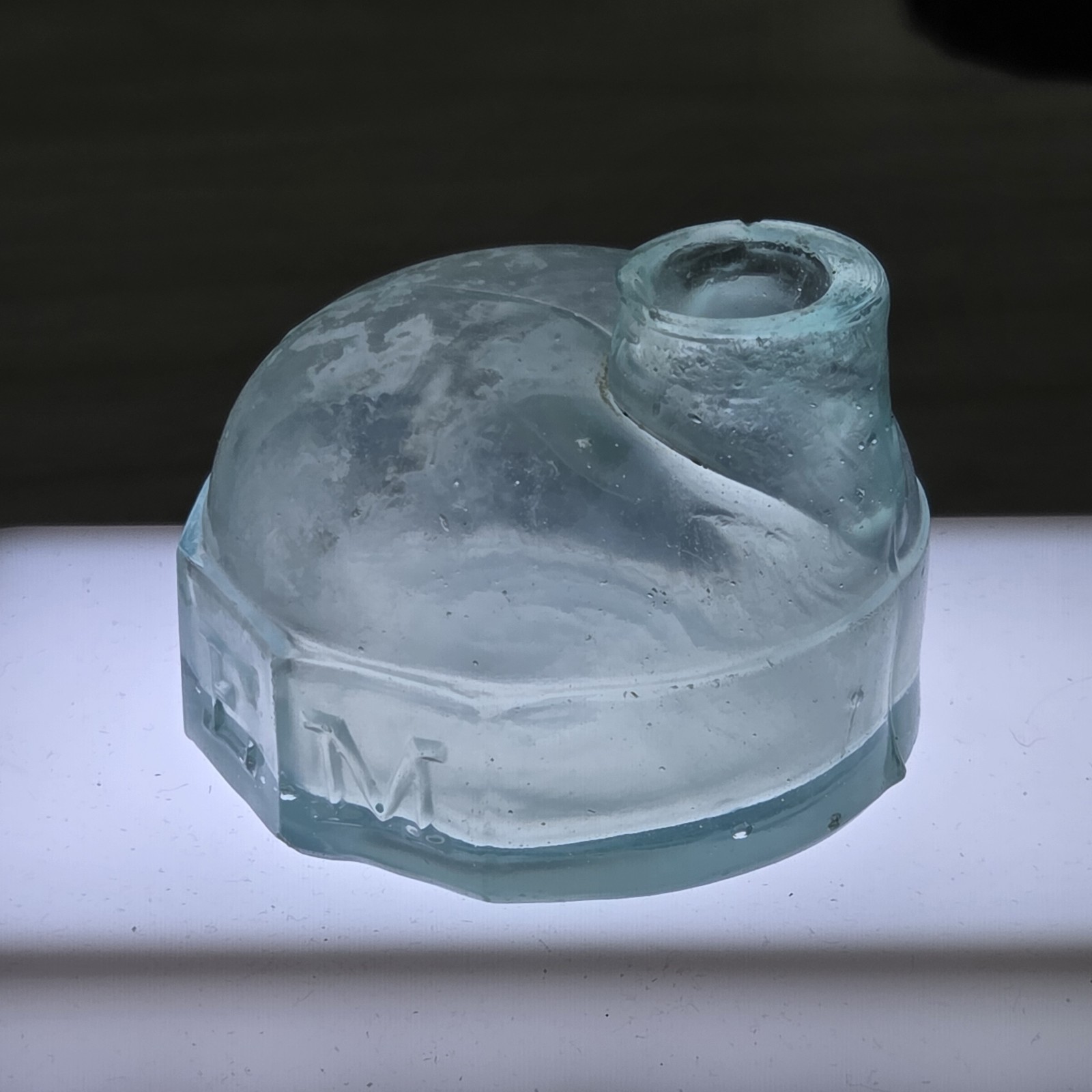 1800s J & I E M Turtle Dome Igloo Style Ink Bottle Inkwell