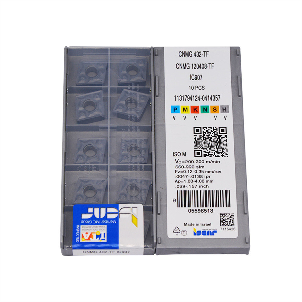2pack ISCAR CNMG120408-TF CNMG432-TF IC907 New Carbide Inserts CNC blade