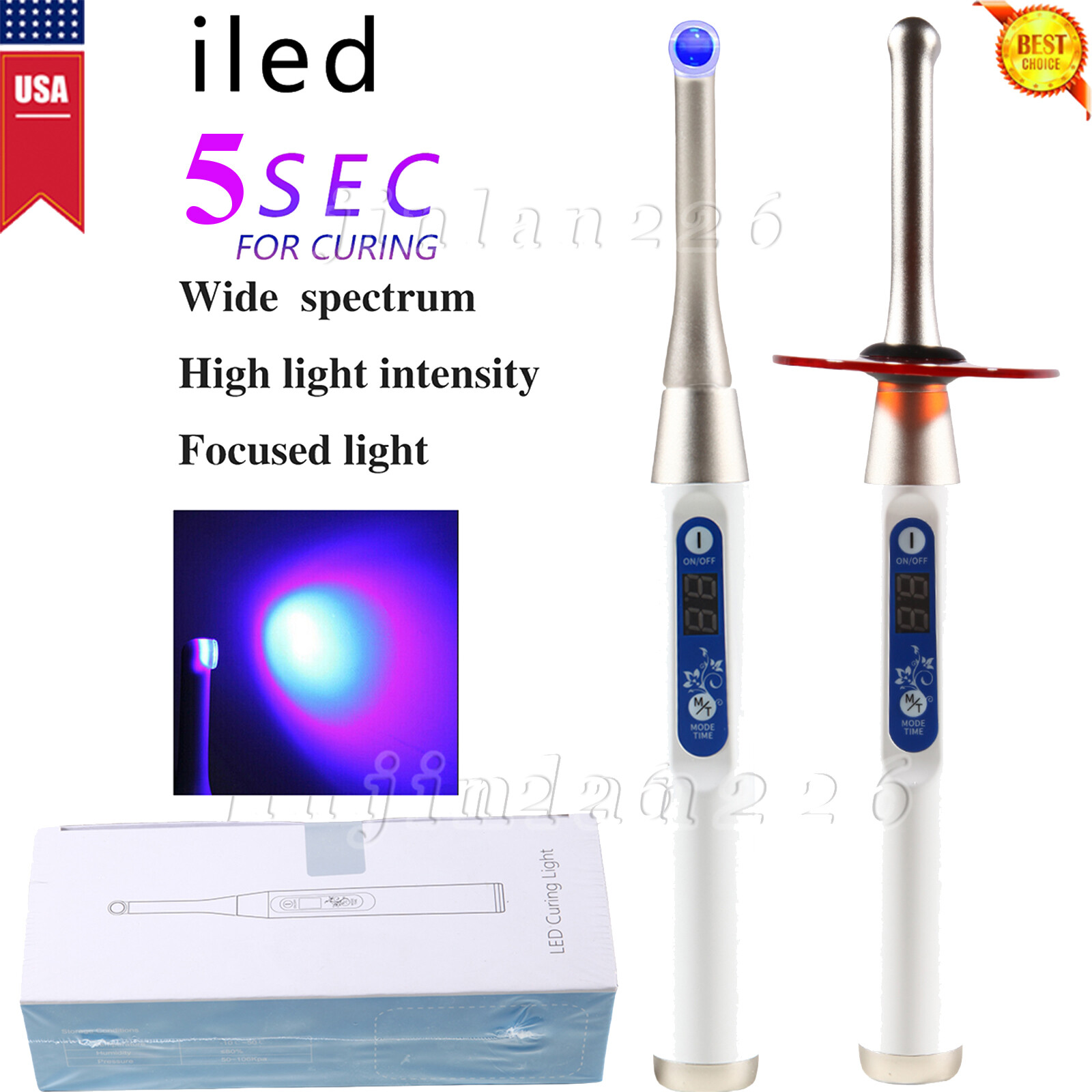 Dental Wireless Cordless Curing Light Composite Resin Cure Lamp LED-B Lampara 5s