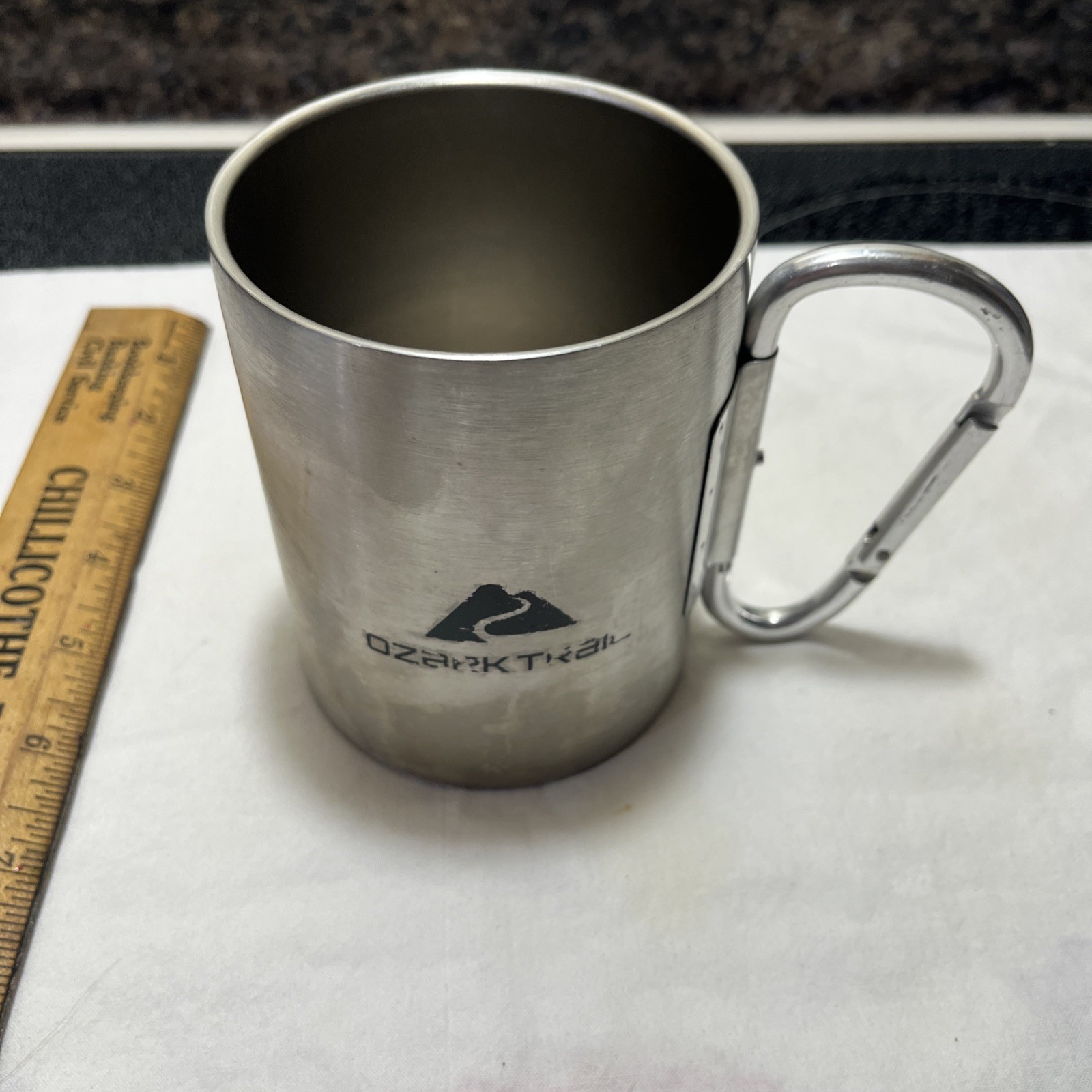 Ozark Trail Camping Hiking Carabiner Handle 17 oz Stainless Steel Mug free ship