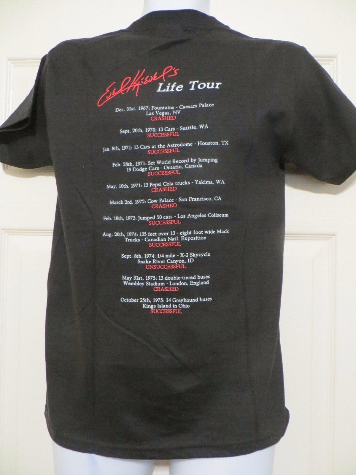 Evel Knievel Commemorative Concert style T-Shirt! FINAL STOCK $9.99 S-M-L only