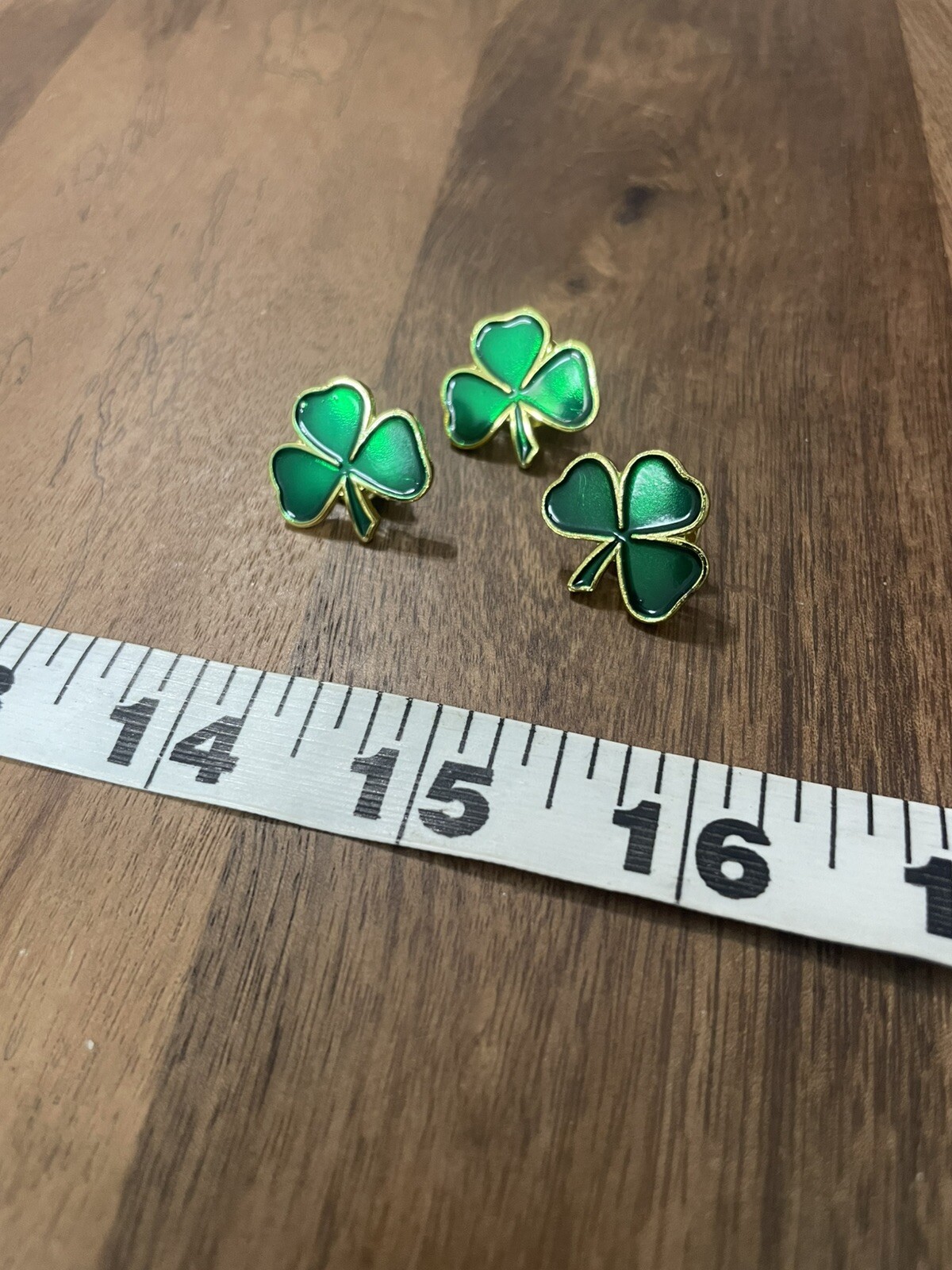 Shamrock Clover Pin Set Three Leaf Green And Gold Pin St Patrick’s Irish Luck