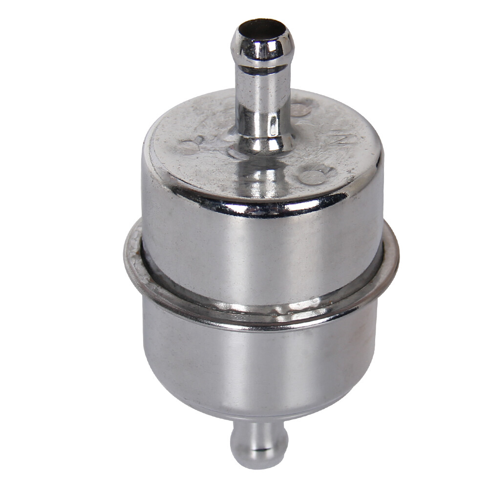 9746 Fuel Filter Chrome Canister For 3/8" Hose Carburetor Inline Gas Filter