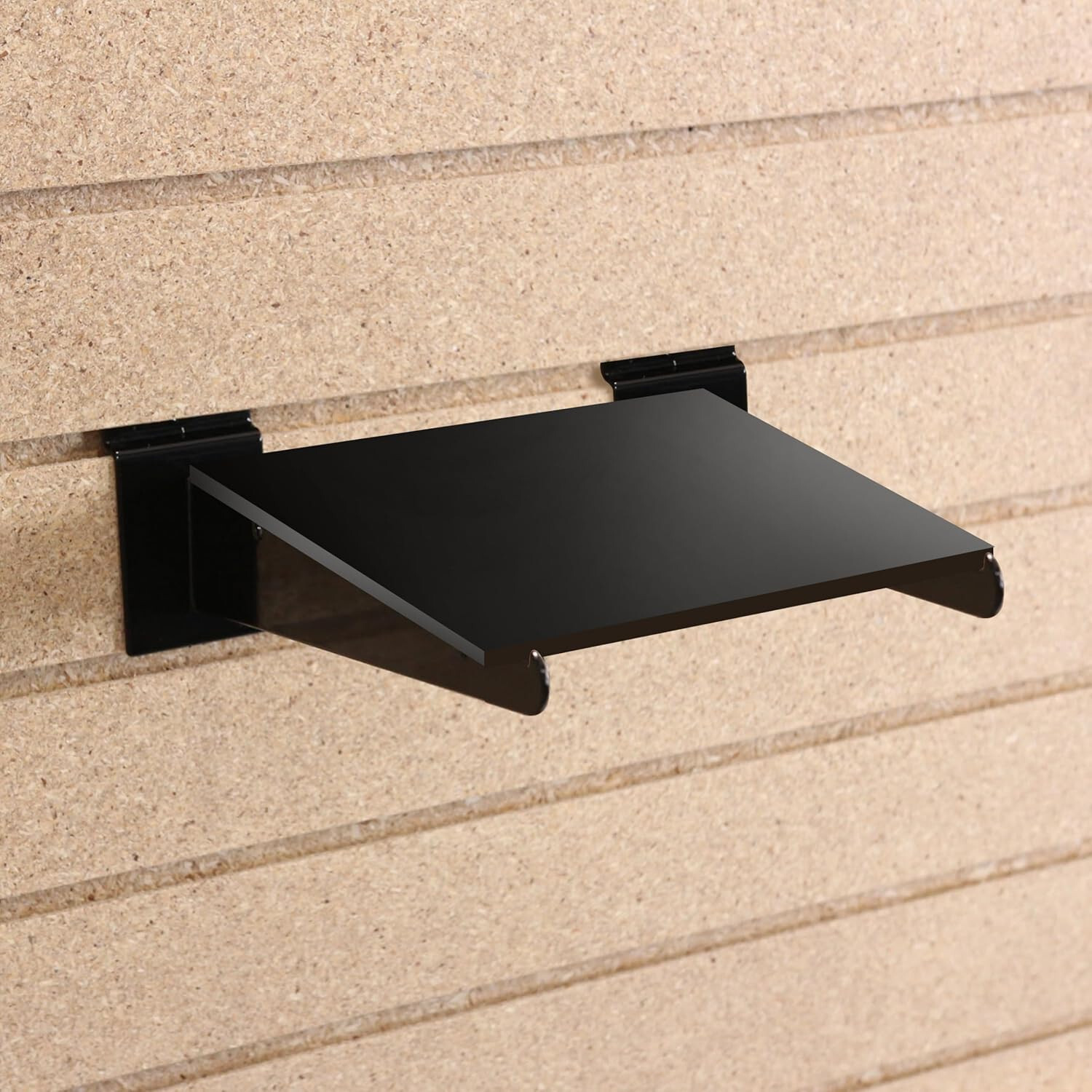 24 Slatwall 8" Knife Shelf Brackets Black Lip Retail Shelving Display Bracket