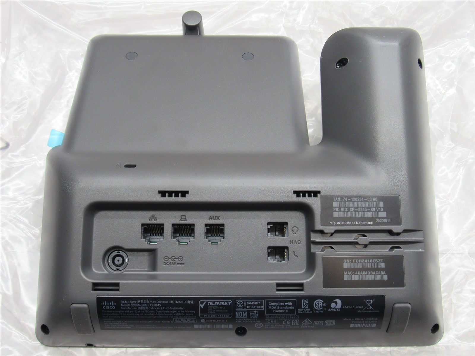 NEW Cisco CP-8845 5-Line VoIP IP Video Business Office Phone w/ Camera