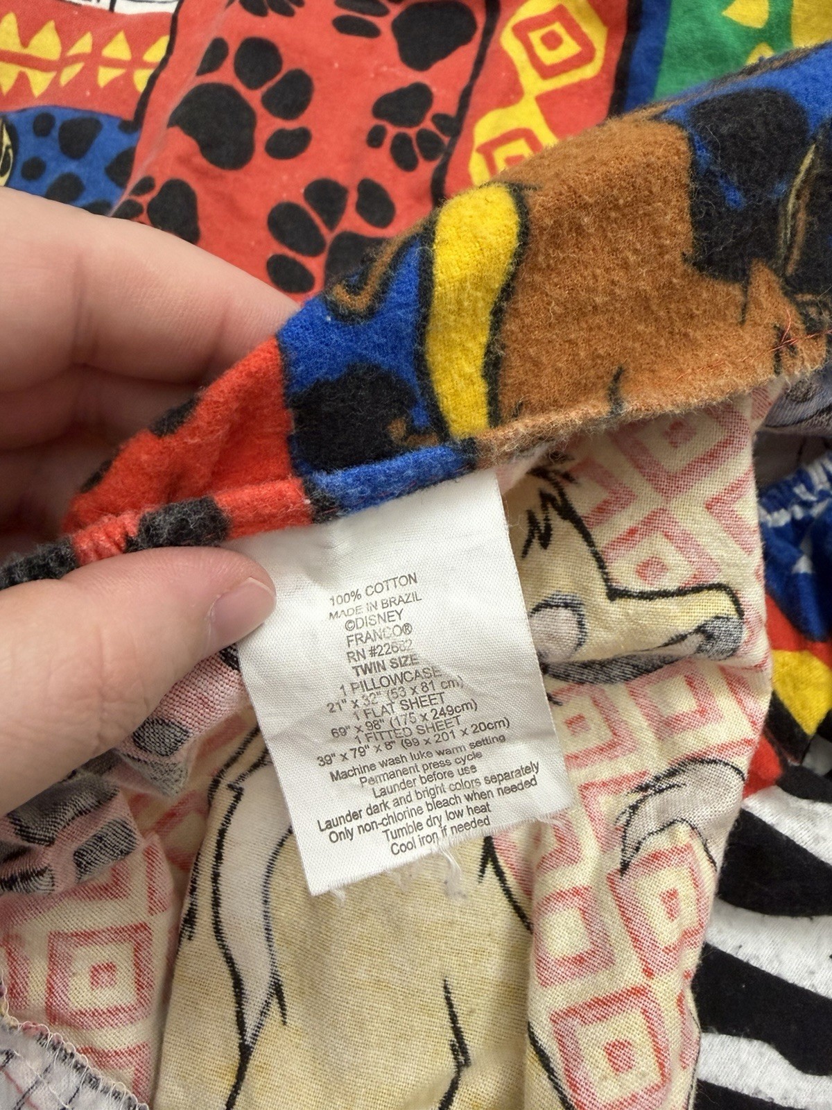 Disney The Lion King Twin Size Fitted Sheet Vintage 1990's Simba