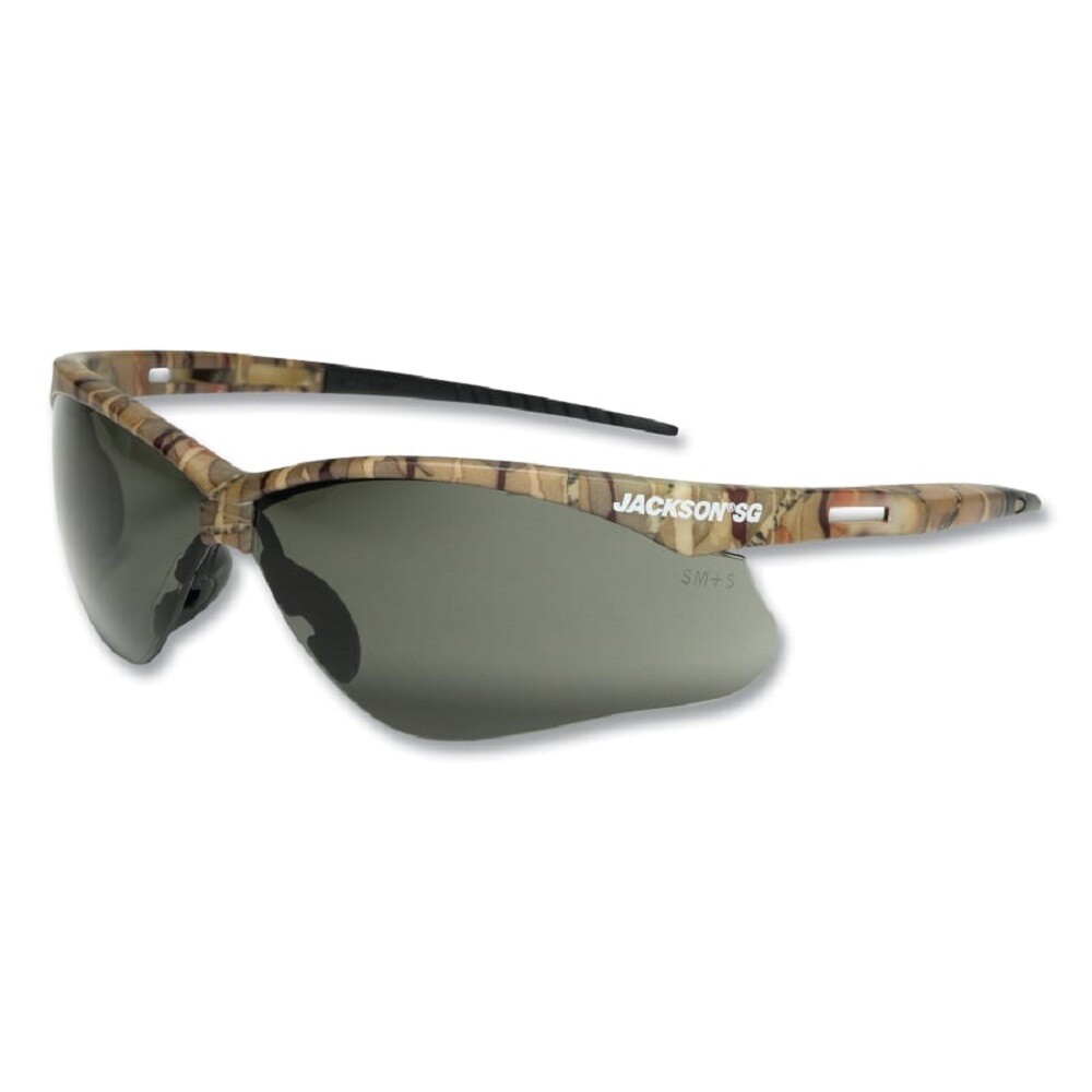 JACKSON SG 50015 Safety Glasses Universal Size Smoke Lens Camo Frames