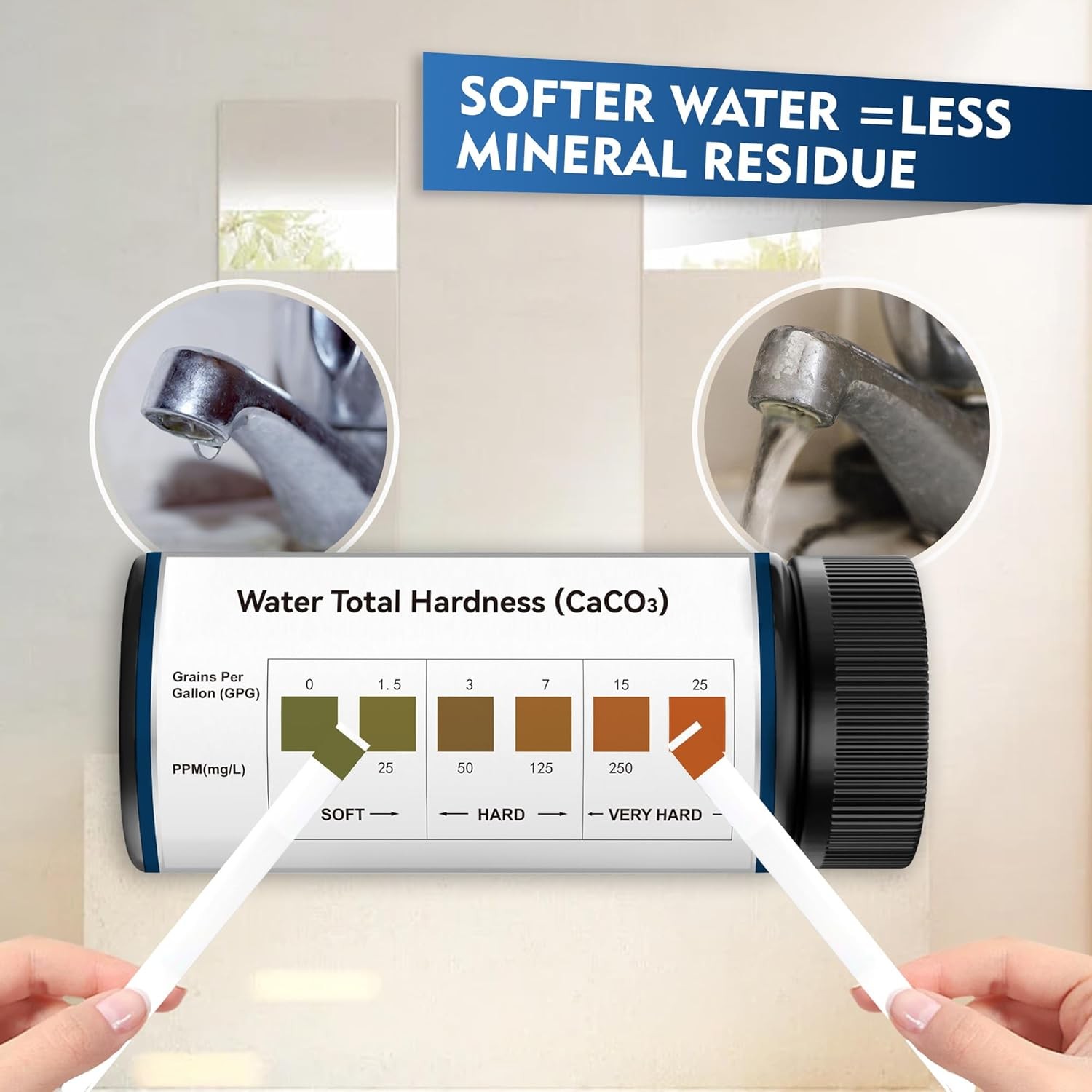 Water Hardness Test Kit-150 Strips Water Quality Testing for Drinking/Well Water